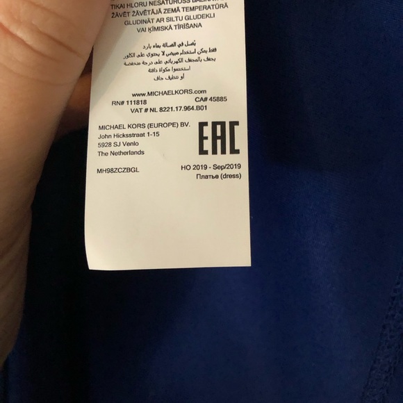 BNWOT Michael Kors Royal Blue Skater Skirt Dress in Scuba material 👗 - Picture 9 of 9